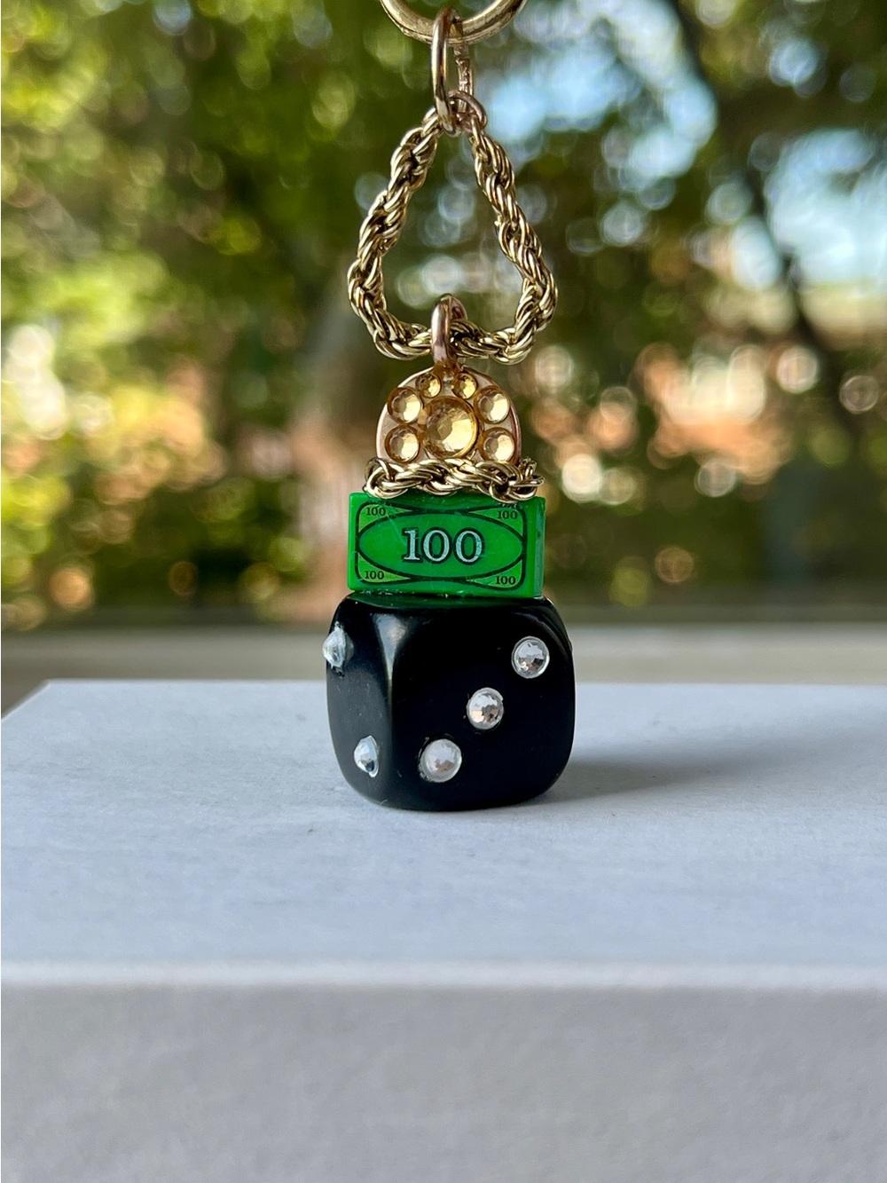 🎲“High Roller” Crystal-Encrusted Die Pendant/Charm